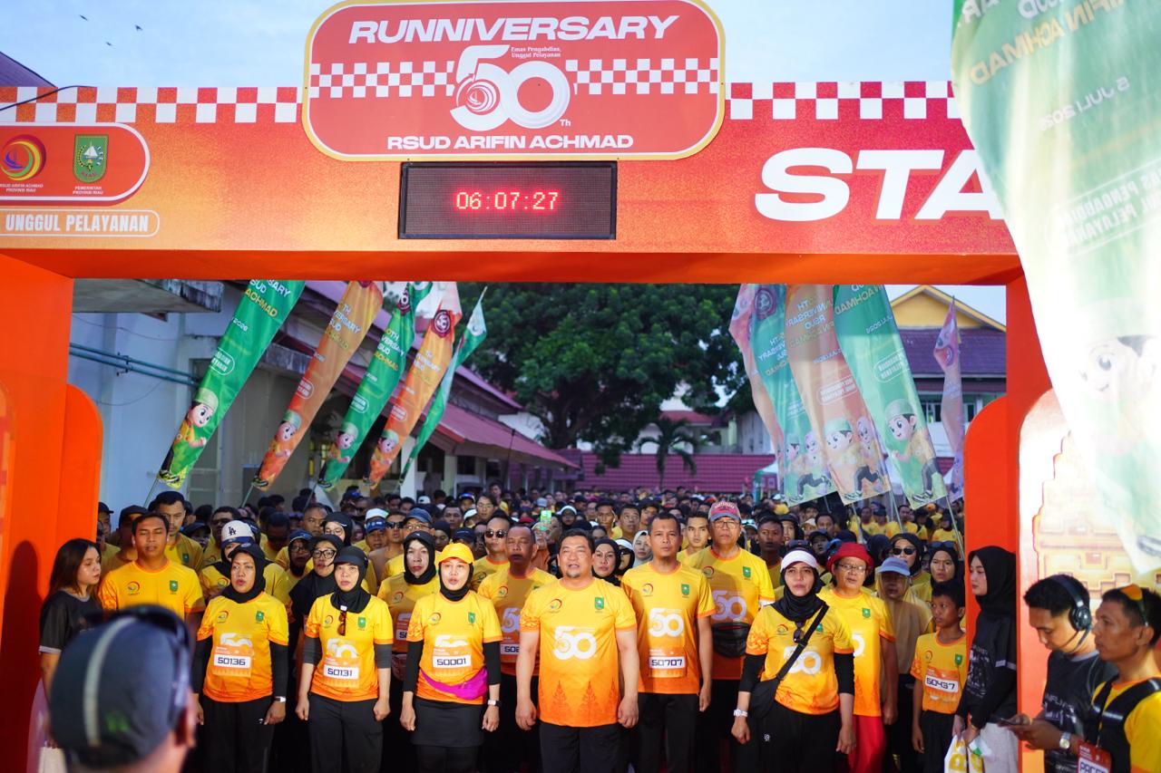 Tutup HUT ke-50 RSUD Arifin Achmad dengan Semarak Fun Run 5K, 700 Peserta Padati Pekanbaru