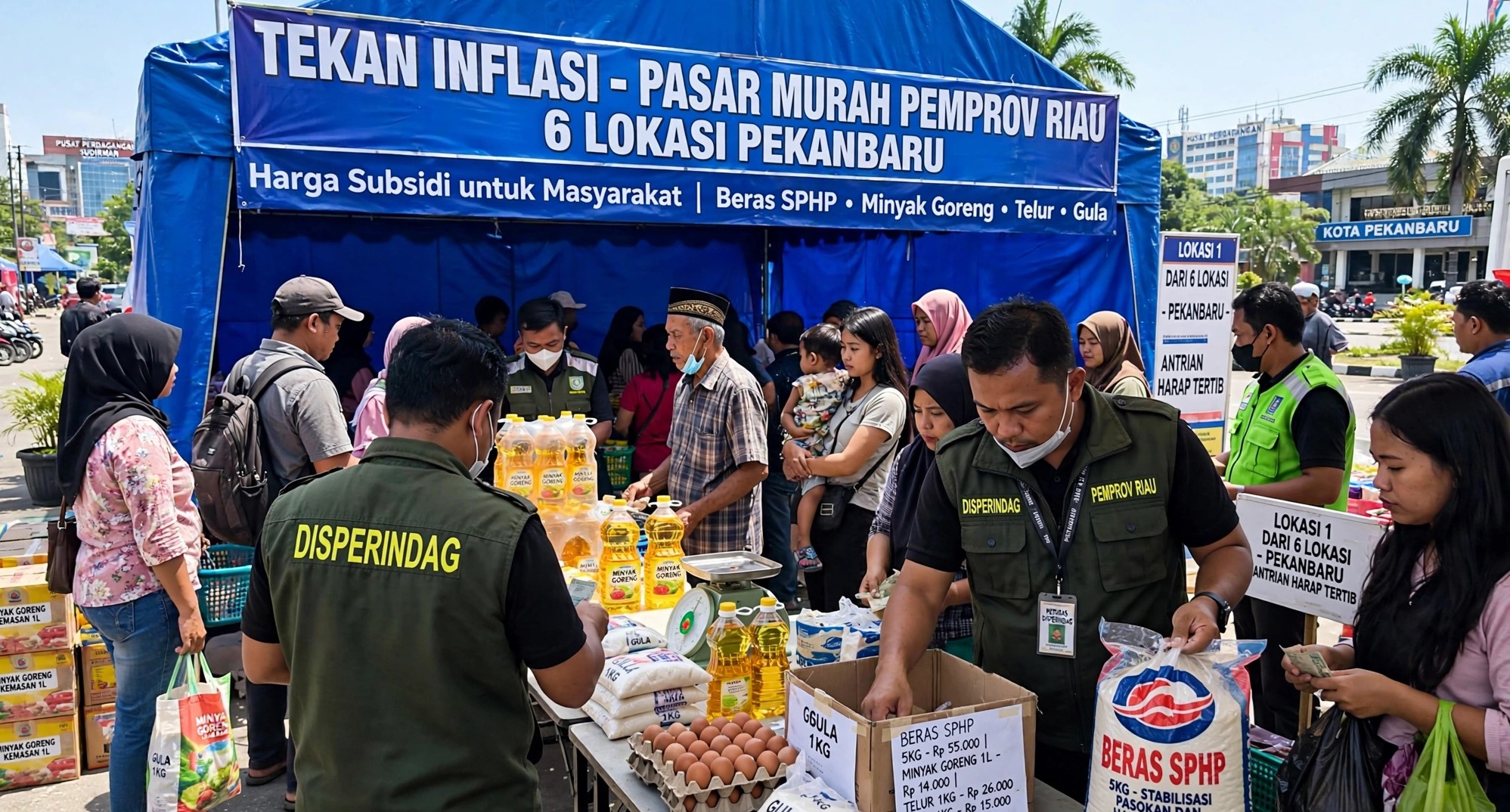 Tekan Inflasi, Pemprov Riau Gelar Pasar Murah di 6 Lokasi Pekanbaru