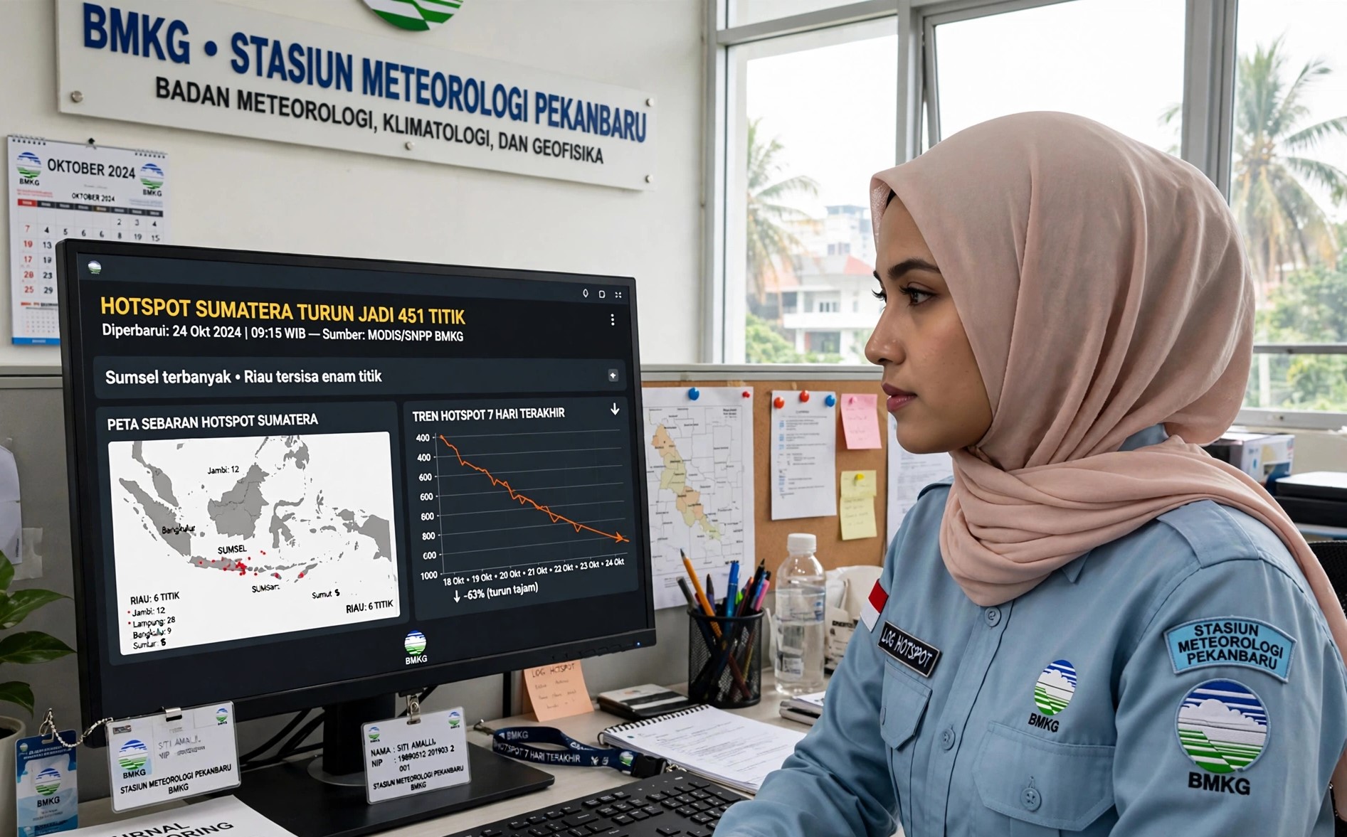 Hotspot Sumatera Turun Jadi 451 Titik: Sumsel Terbanyak, Riau Tersisa Enam