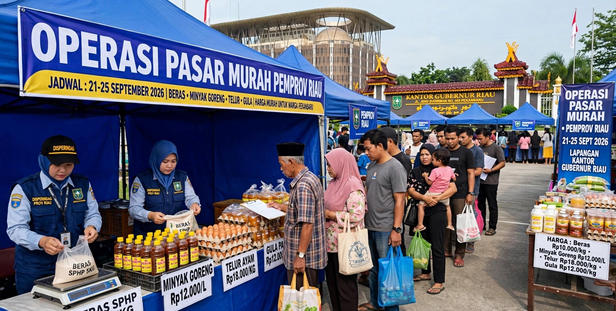 Tekan Inflasi, Pemprov Riau Gelar Operasi Pasar Murah di 6 Titik Pekan Ini