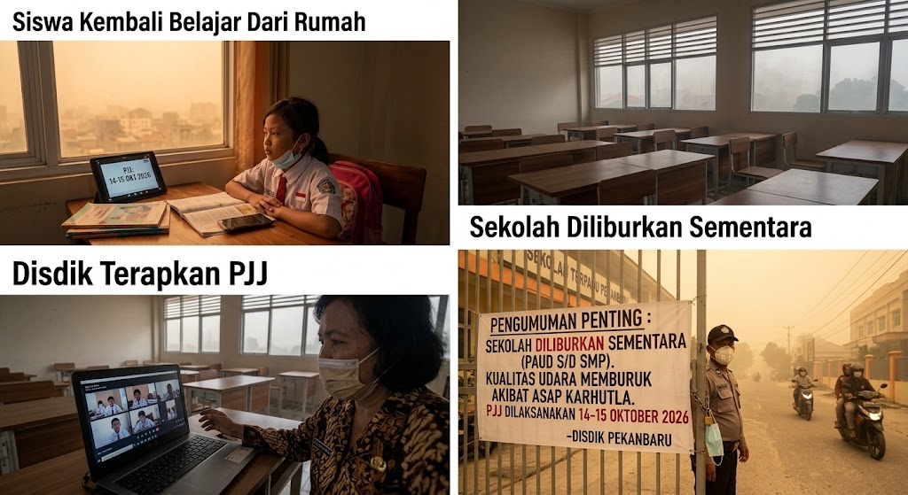 Kualitas Udara Memburuk, Siswa Sekolah di Pekanbaru Kembali PJJ Selama 2 Hari