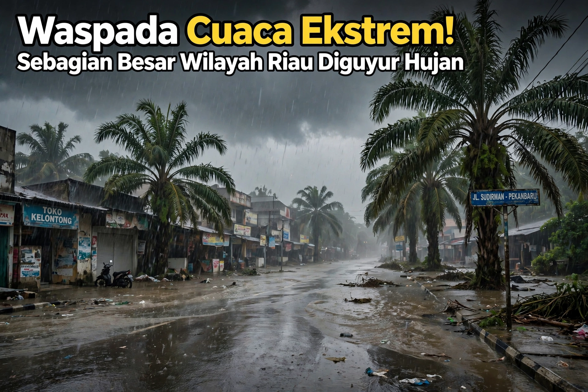Waspada Cuaca Ekstrem, Sebagian Besar Wilayah Riau Diguyur Hujan