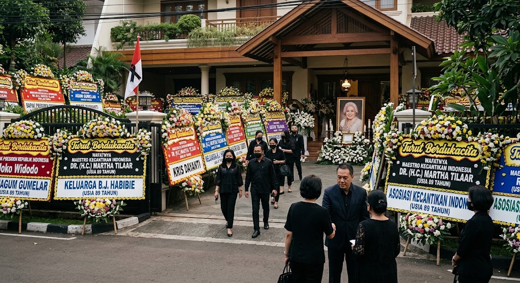 Maestro Kecantikan Martha Tilaar Meninggal Dunia di Usia 89 Tahun, Rumah Duka Dipenuhi Karangan Bunga Tokoh
