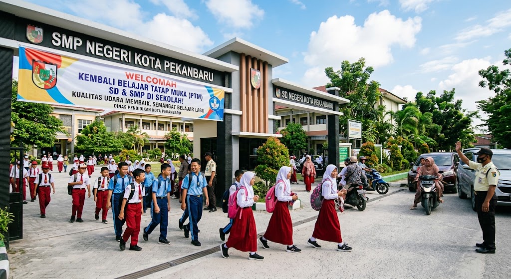 Kualitas Udara Membaik, Disdik Pekanbaru Kembali Gelar Sekolah Tatap Muka SD dan SMP